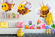 Watercolor Cute Bees, an Animal Illustration by KatBranchArt (Thumbnail 3 of 5)