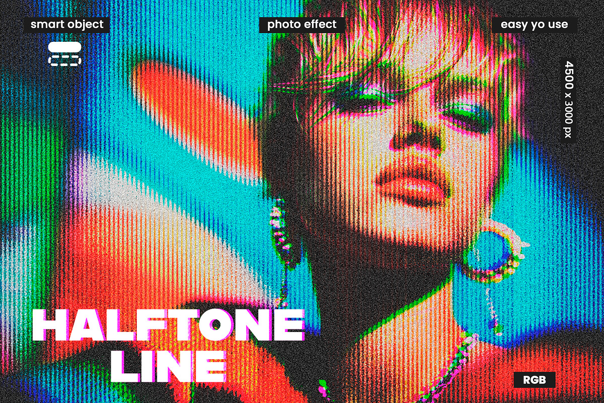 Vibrant Halftone Line Effect, a Layer Style Add-On by tatiankaart (Photo 1 of 7)