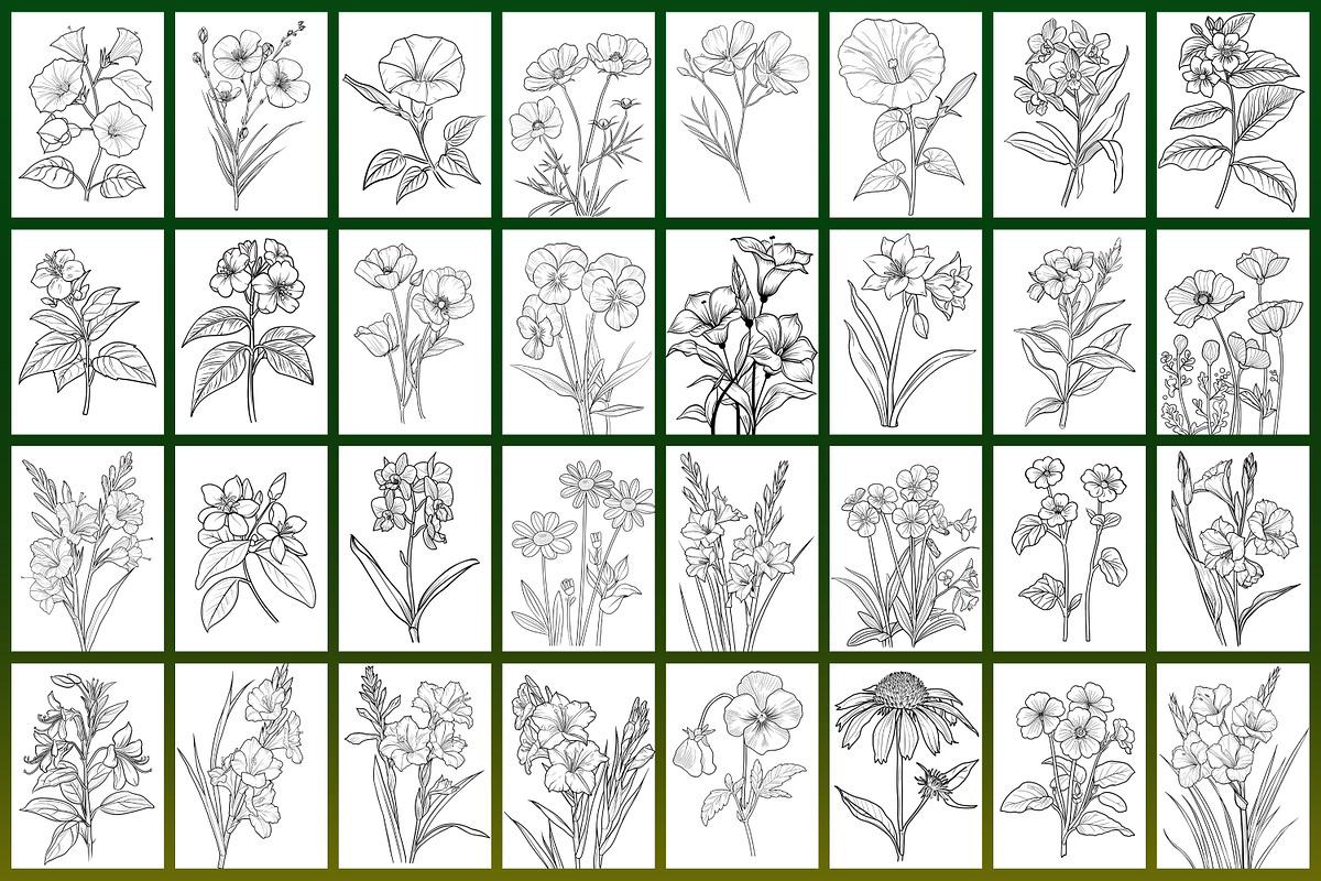 Wild Flowers Coloring Page, a Graphic by Forhadx5 (Photo 8 of 15)