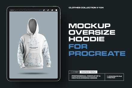 Mockup Oversize Hoodie for Procreate, a Hoody Mockup by DECEMBER.DSGN
