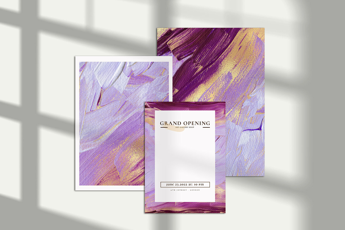 Purple & Gold Acrylic Textures, a Texture Graphic by Suna Kosem (Photo 3 of 10)