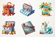 1950s Style Beach Day Clipart's, a Seasonal Illustration by RobertsArt (Thumbnail 3 of 7)