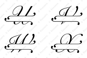 Split Monogram SVGs, PNGs