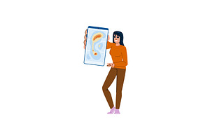 Woman showing smartphone with map, a Technology Illustration by pikepicture