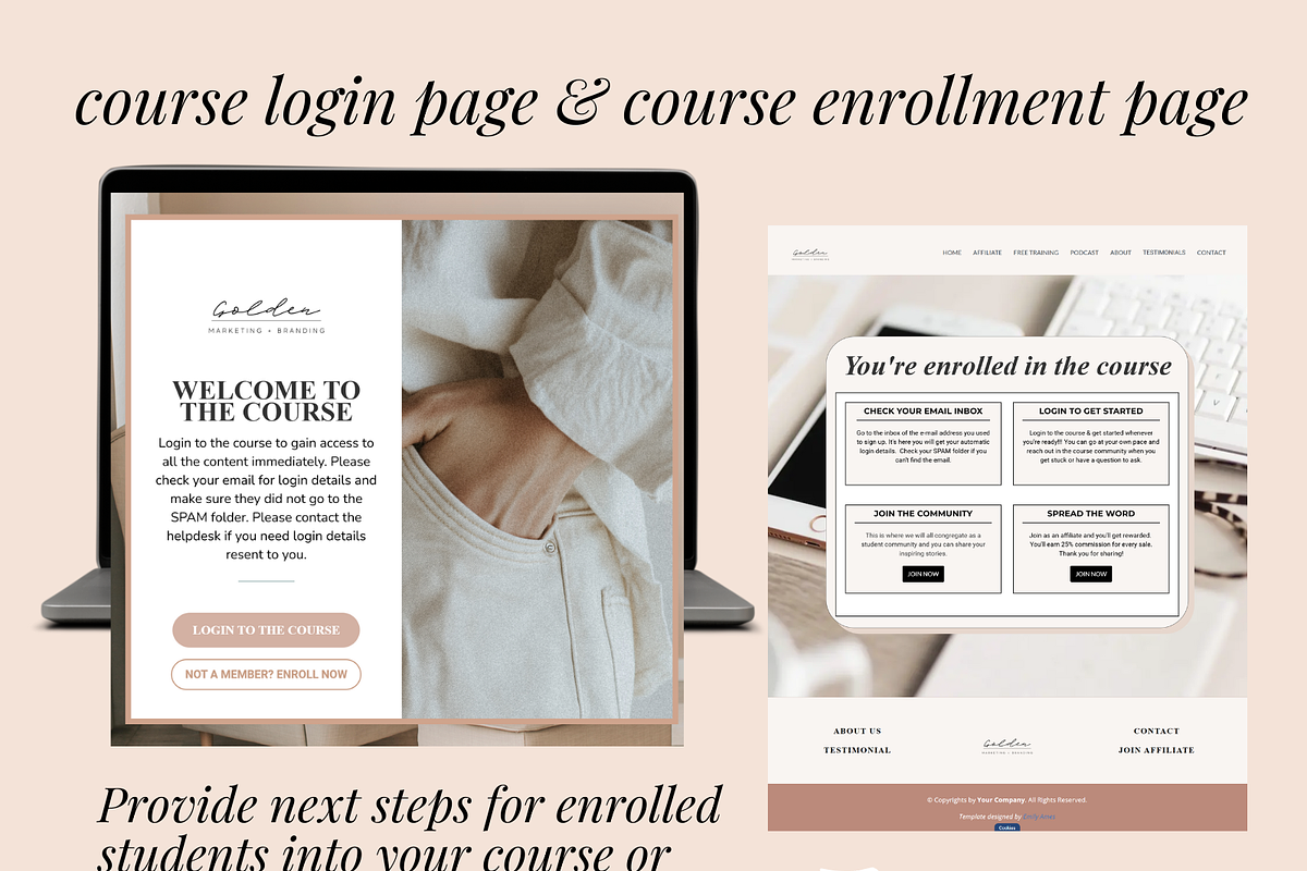 Kartra Membership - Rose Gold Bundle, a Landing Page Template by Solana Creative Co. (Photo 4 of 9)