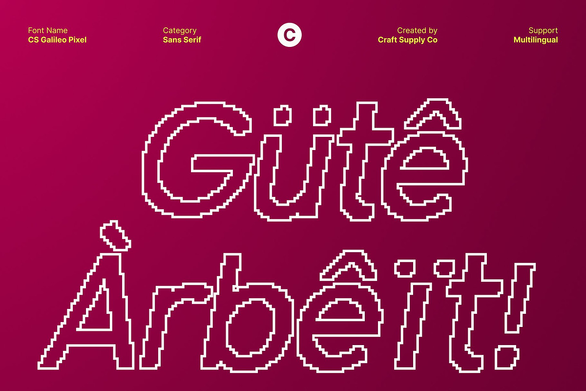 CS Galileo Pixel, a Sans Serif Font by Craft Supply Co. (Photo 7 of 8)