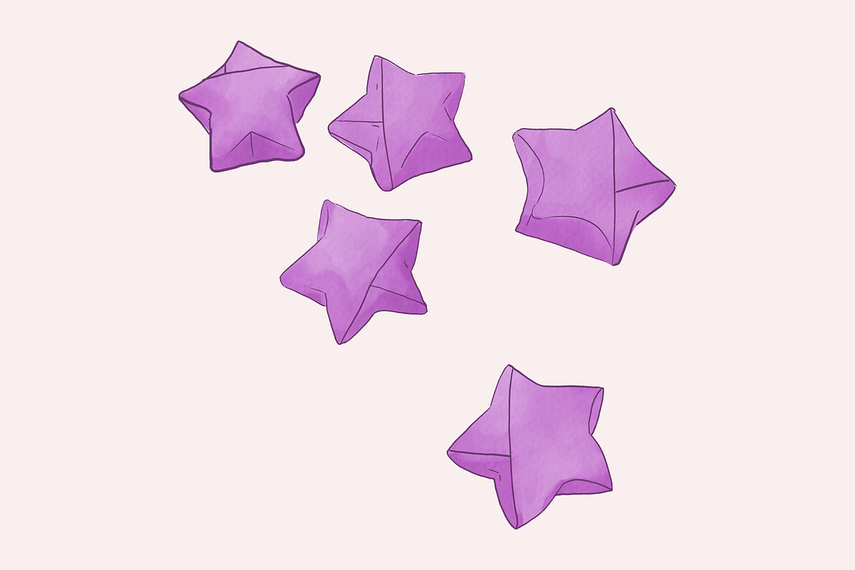 origami lucky paper stars, an Illustration by pinkdrinksoul (Photo 5 of 8)