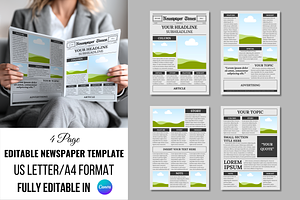 Vintage Newspaper Template, a Magazine Template by ZoloDesignHub
