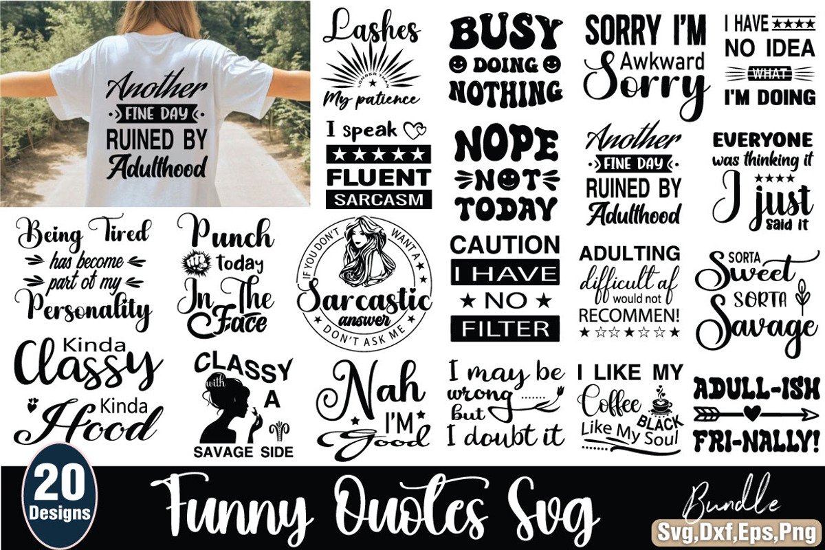 Funny Quotes Svg Bundle, an Object Graphic by DollarSmart