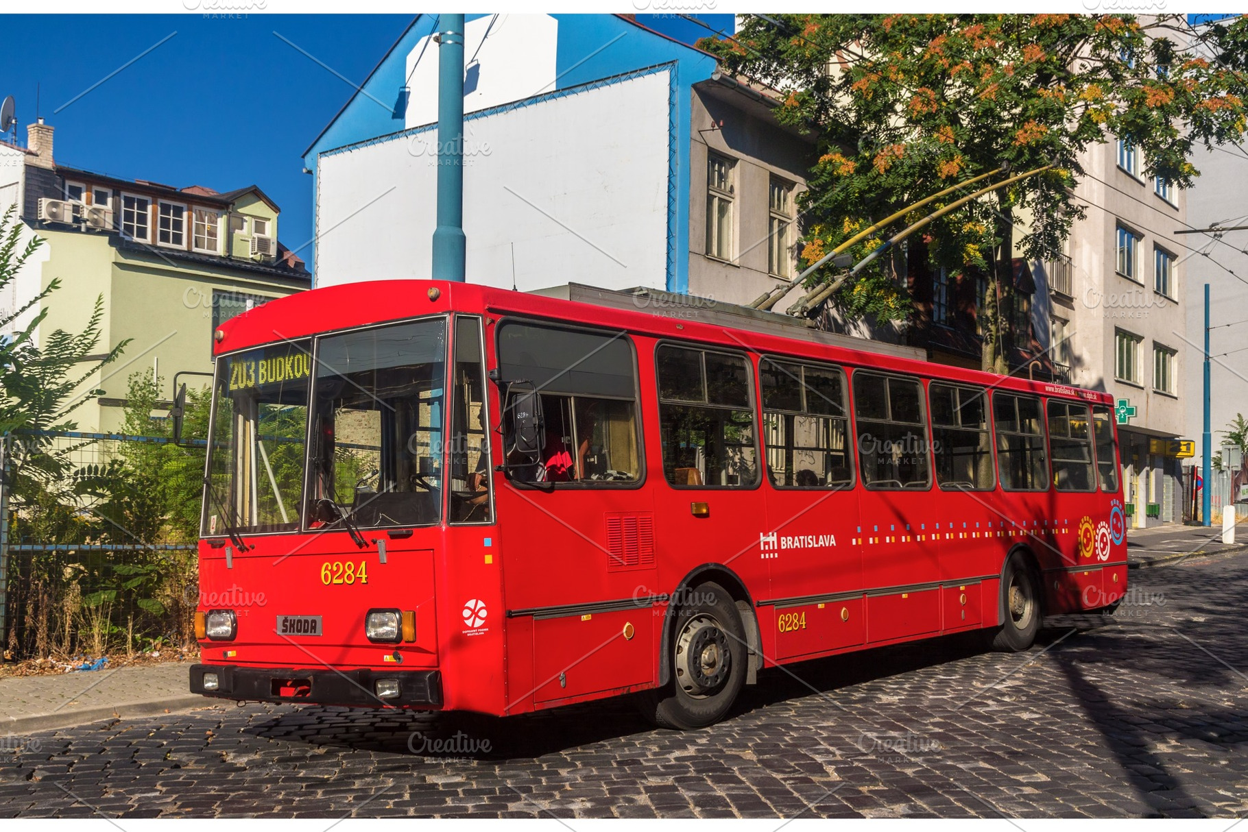 Bratislava slovakia august 11 an old skoda 14tr106 trolleyb featuring, a Transportation Photo by Leonid Andronov