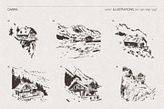 Huge Collection of Cabin Sketches, an Empty State Illustration by TheMountBirdStudio (Thumbnail 11 of 15)