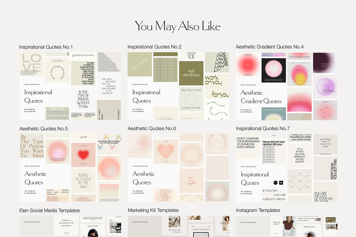 Instagram Quotes Posts Stories PS, a Social Media Template by Love Radiation Studio (Photo 18 of 19)