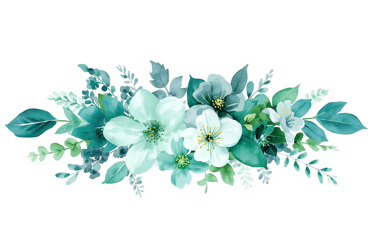Elegant Blue Watercolor Blooms, an Illustration by Amazin_art (Photo 6 of 11)