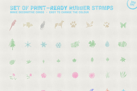 Set of Print Ready Rubber Stamps