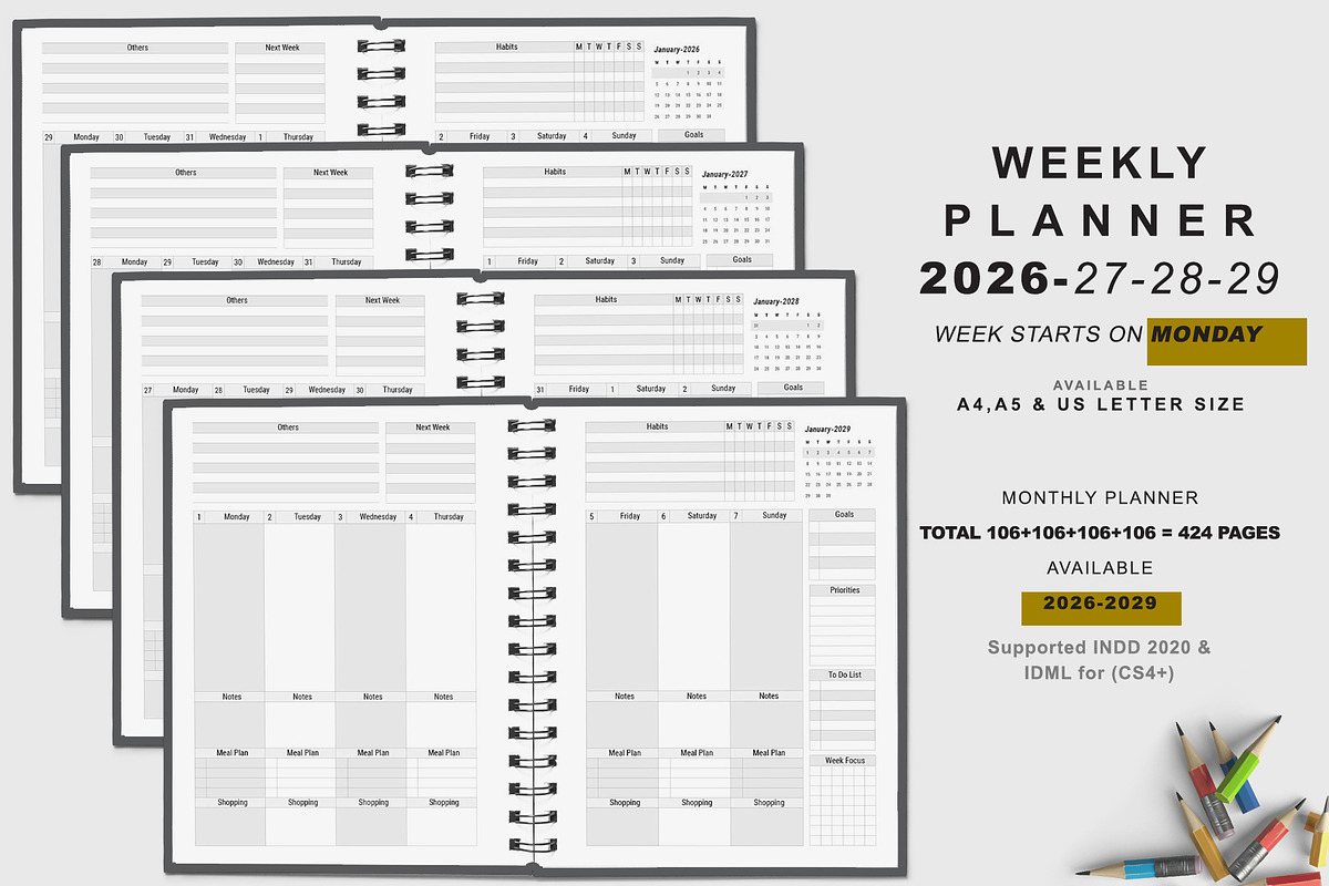 Ultimate Planner Bundle Pack 2026-29, a Stationery Template by MNT-Creator (Photo 2 of 11)