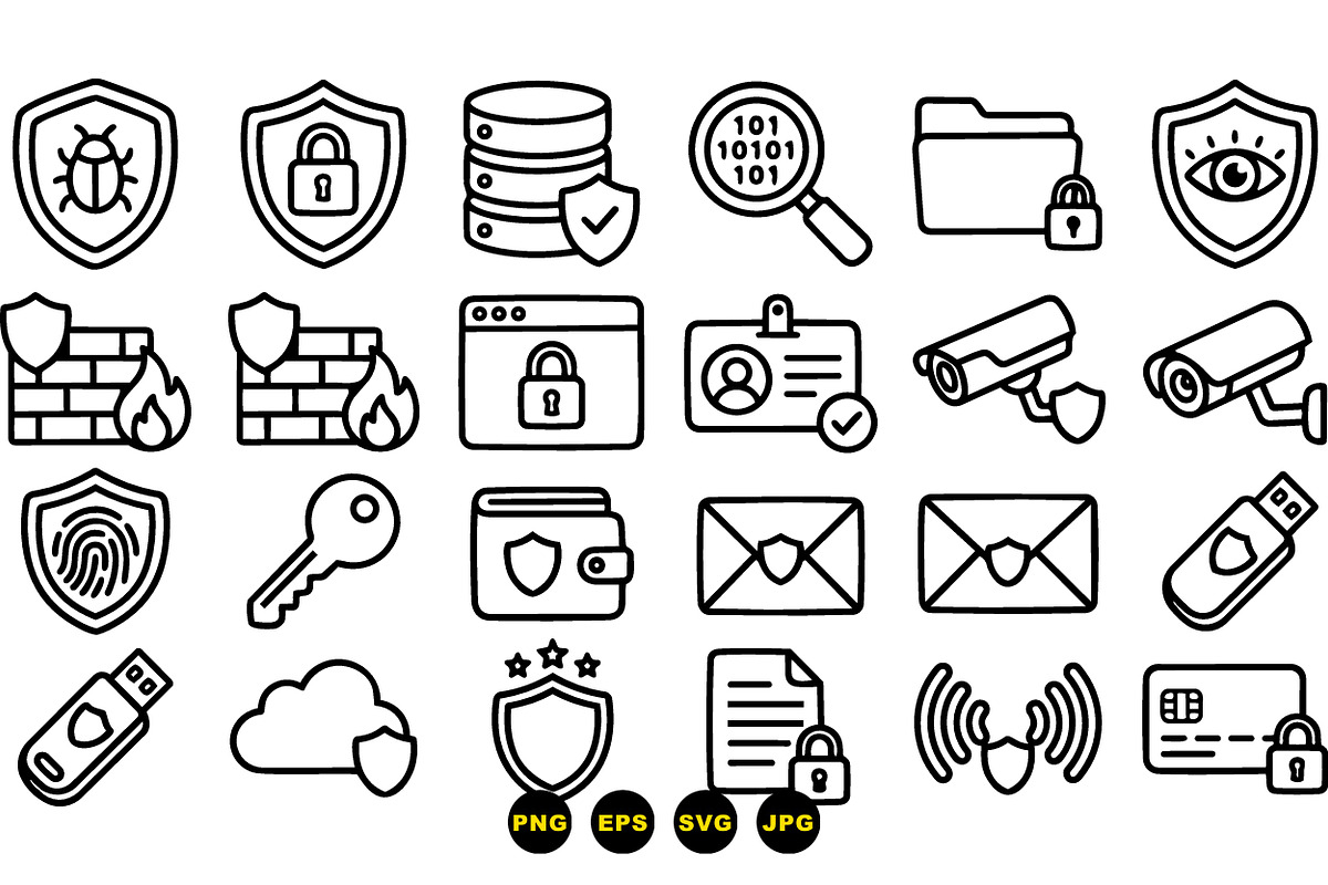 Cyber Security Icon Set, an Illustration by designvectx (Photo 2 of 3)