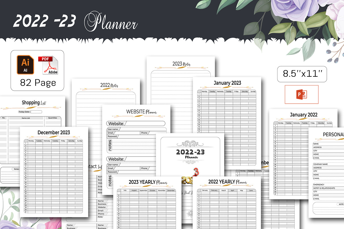 2024 2025 Two Years Planner, a Stationery Template by design_hut (Photo 1 of 3)