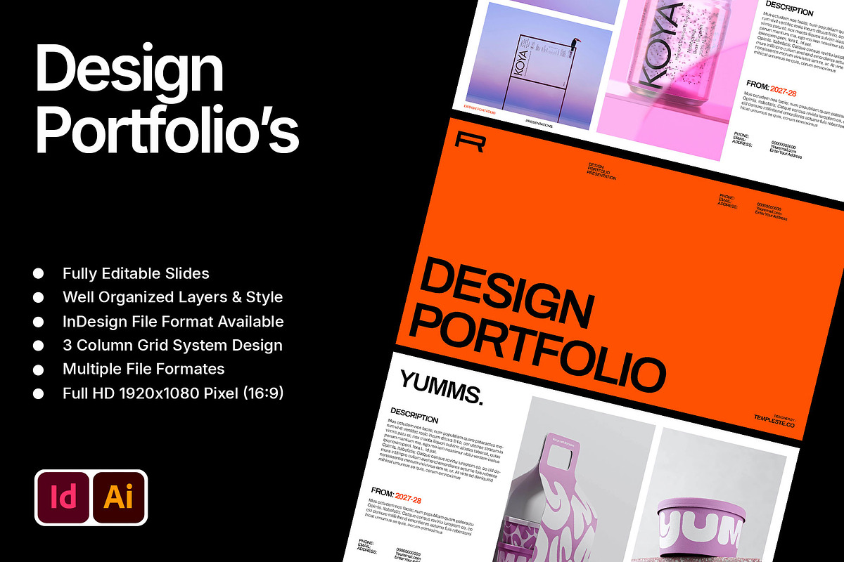 Design Portfolio Template, a Presentation Template by Templeste (Photo 2 of 8)