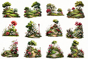 Whimsical spring landscape Clipart, an Illustration by Designworld (Thumbnail 2 of 7)