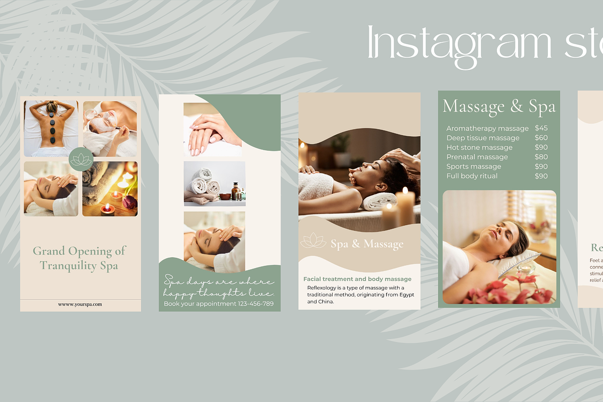 Spa-Wellness Canva Instagram templates preview 4