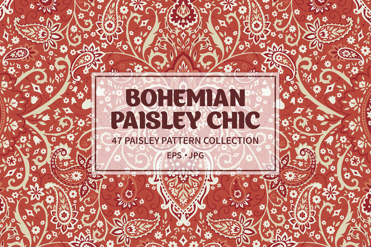 Bohemian Paisley Chic Pattern Set, a Pattern Graphic by Sonulkaster (Photo 1 of 9)
