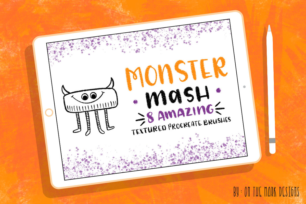 Monster Textured Procreate Brushes, a Brush Add-On by On the Mark Designs (Photo 1 of 7)
