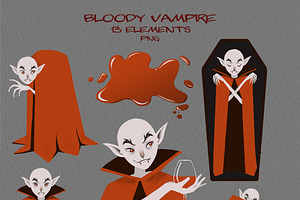 Bloody Vampire Halloween Clipart