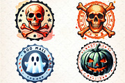 Halloween Round Stamp PNG Bundle, an Illustration by DreamCafeArt (Thumbnail 3 of 6)