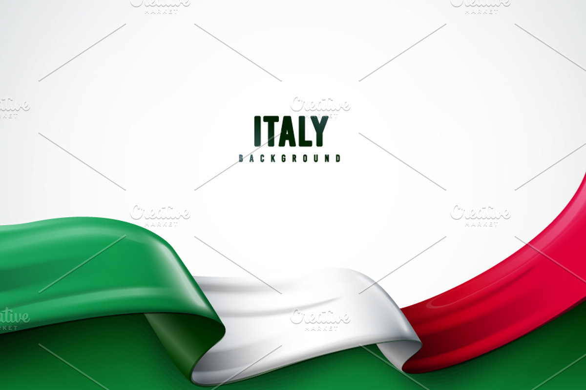 Waving Italian Flag Italy Background, a Background Graphic by Black White Mouse Design