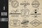 Retro Labels Set 1, a Branding & Logo Template by DCD Vector Co. (Thumbnail 1 of 10)
