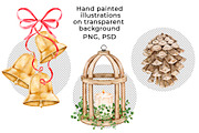 Xmas Watercolor Clipart, a Seasonal Illustration by Eves_Aquadreams (Thumbnail 2 of 13)
