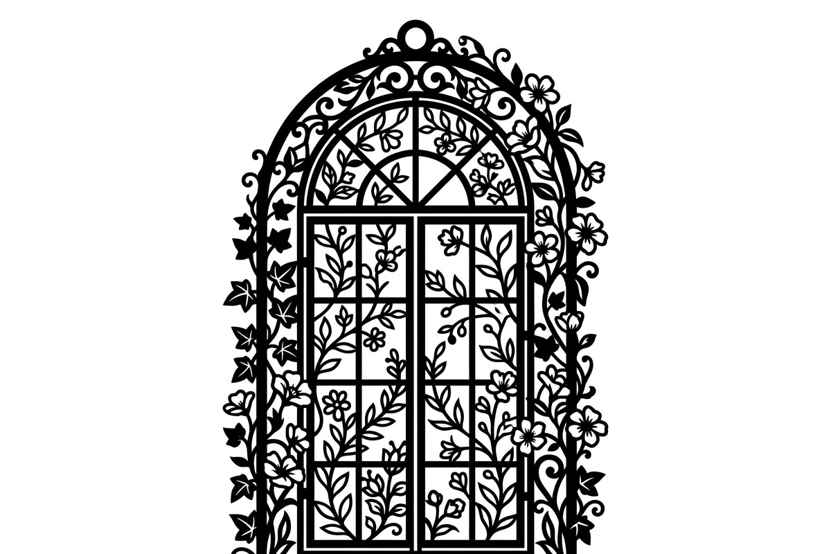 50 Floral French Window Ornament, a Decorative Illustration by Amazin_art (Photo 6 of 44)