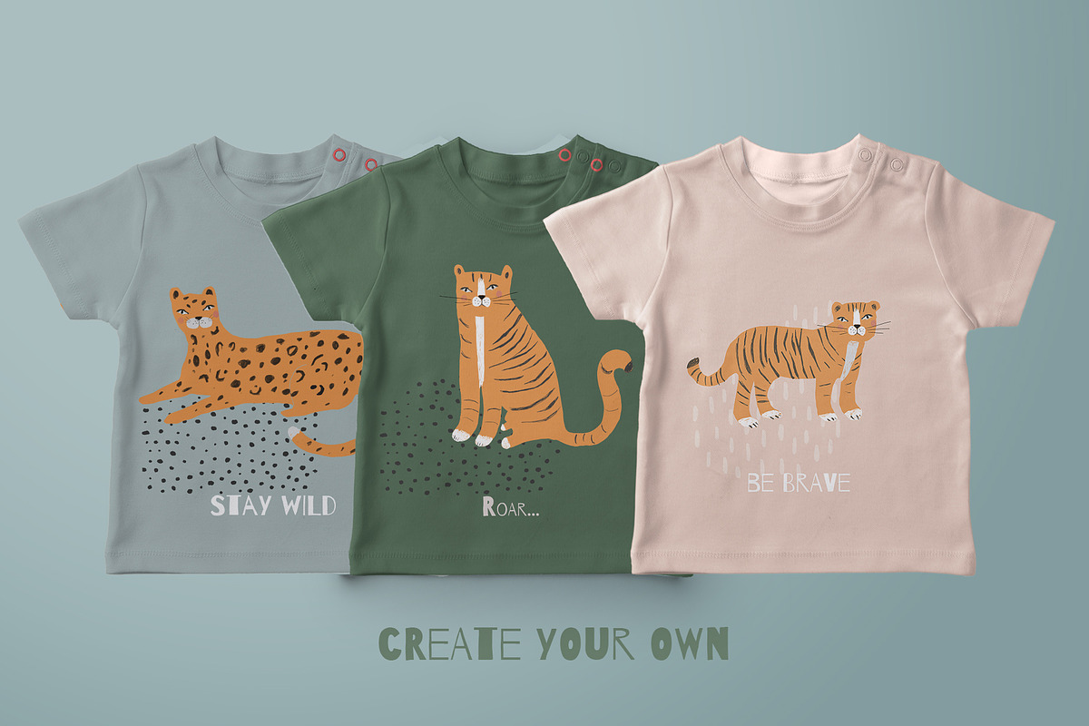 Wild Animals Patterns, a Pattern Graphic by watercolor kamill (Photo 5 of 11)