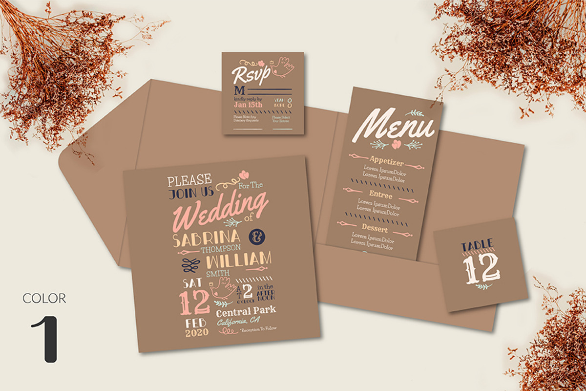 Lettering Wedding Invitation, an Invitation Template by Lyllopop (Photo 3 of 4)