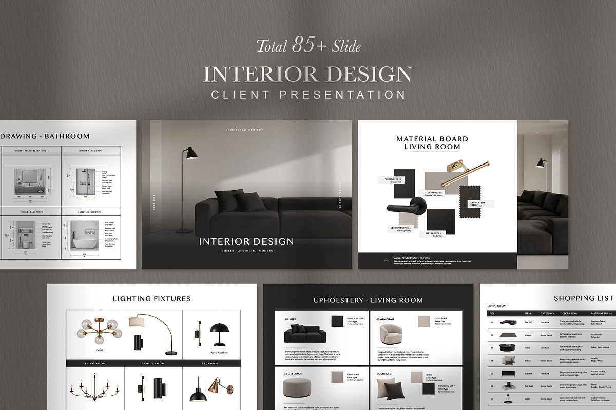 Interior Design Presentation Templat, a Presentation Template by SKY CREATION (Photo 1 of 7)