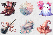 Cute Coquette Halloween Clipart, an Illustration by Black Bird Studio (Thumbnail 5 of 6)