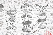 Burger menu. Hand-drawn, a Food Illustration by Margo Miller (Thumbnail 3 of 14)