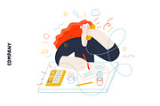 Company, flat web illustrations, a Templates & Theme by Grivina's shop (Thumbnail 7 of 27)