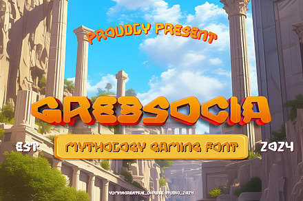 Greesocia - Mythology Gaming Font, a Font by Dhabee