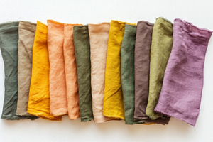 Colorful Linen Fabric Swatches in Earthy Tones, an Abstract Photo by Natalia Klenova's Shop