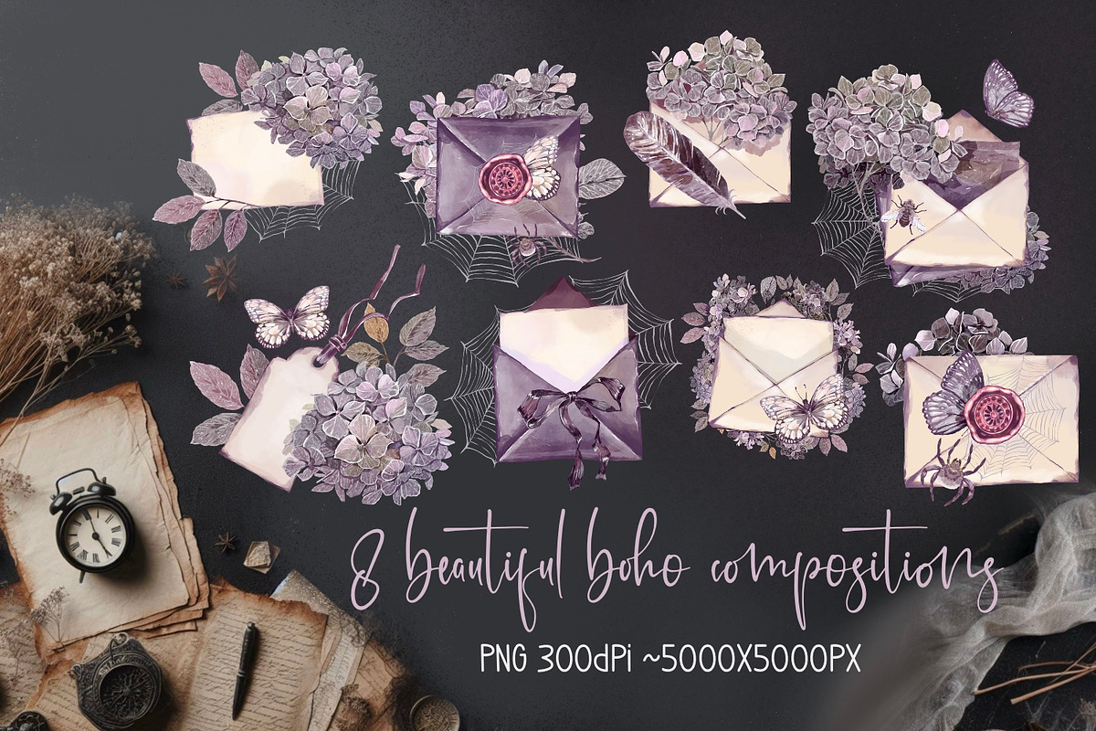 Boho Mystery Halloween collection, a Decorative Illustration by Shabbypie (Photo 5 of 14)