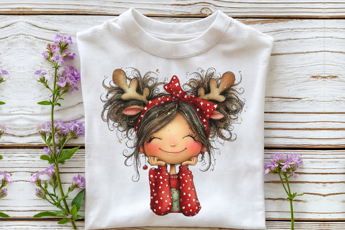Whimsical Christmas Girl Clipart, an Illustration by CraftArtStudio (Photo 4 of 6)