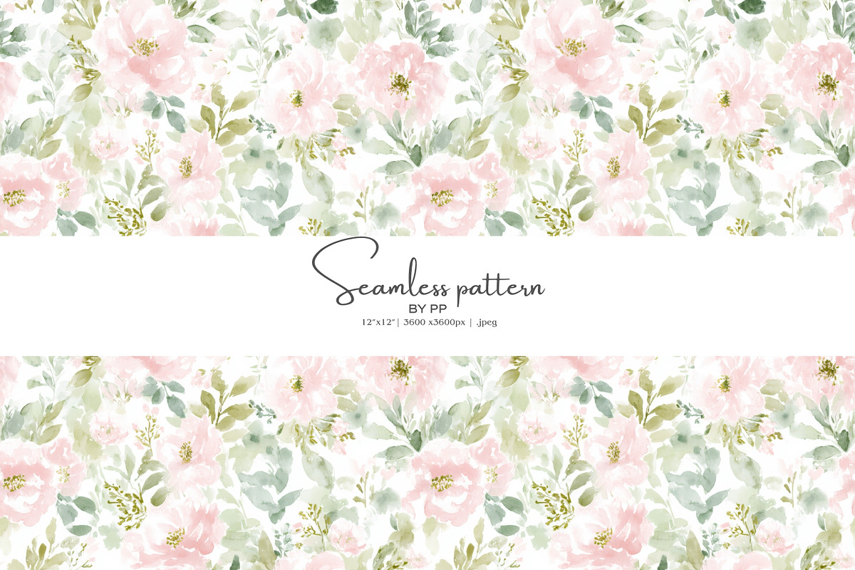 Pastel floral seamless pattern jpeg, a Pattern Graphic by Pink Studio Art (Photo 1 of 5)