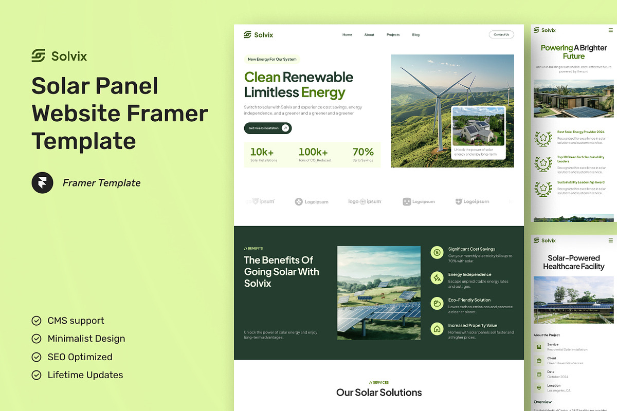 Solvix - Solar Panel Website Framer