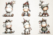 Christmas Unicorn Clipart, an Illustration by RobertsArt (Thumbnail 2 of 7)