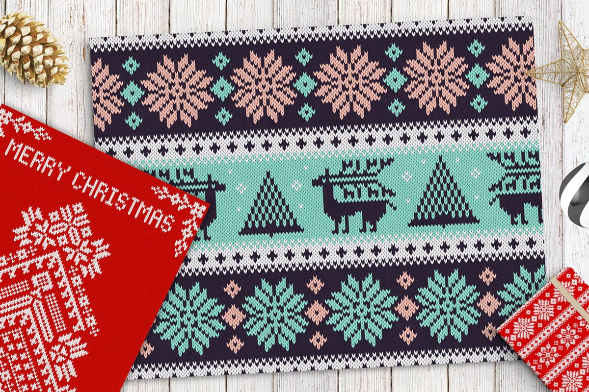 Christmas Knitting Patterns, a Pattern Graphic by Dasha_D (Photo 1 of 6)