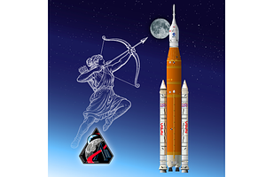 Artemis II space rocket illustration
