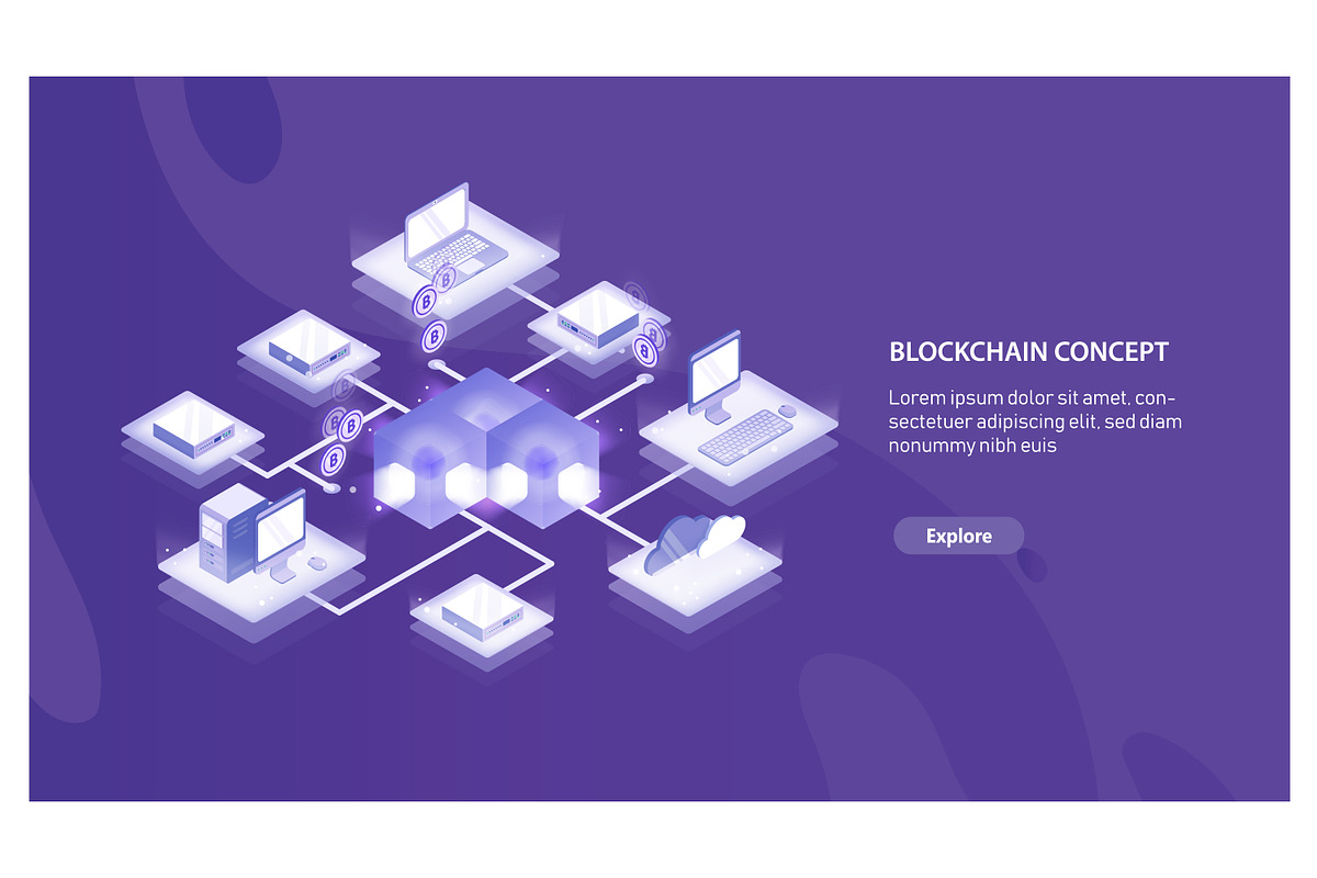 Blockchain concept banner, a Technology Illustration by Good Studio (Photo 1 of 3)