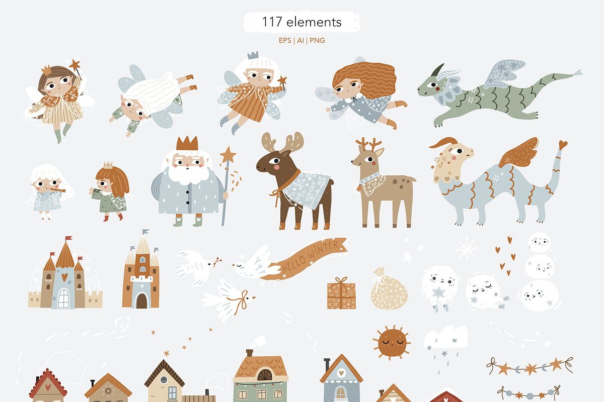 Winter fairy tale - kids collection, a Seasonal Illustration by avdnadi (Photo 6 of 13)