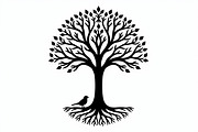 Tree Silhouette with Birds Bundle, an Illustration by Designs_River (Thumbnail 9 of 9)